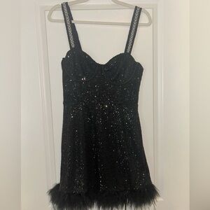 Medium Lulus black sequin dress